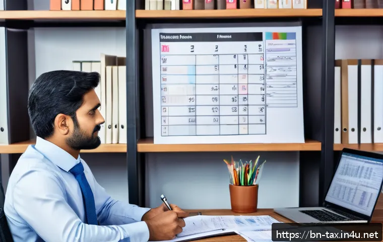 소규모 사업자 세무조정 - A detailed, vibrant office scene showing a Bengali small business owner consulting with a tax adviso...
